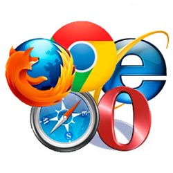 logos of the major web browsers